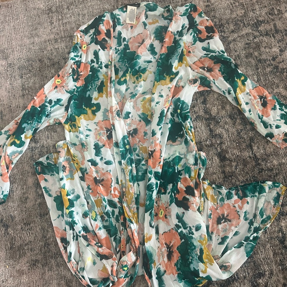 Lucky Open Front Floral Tunic